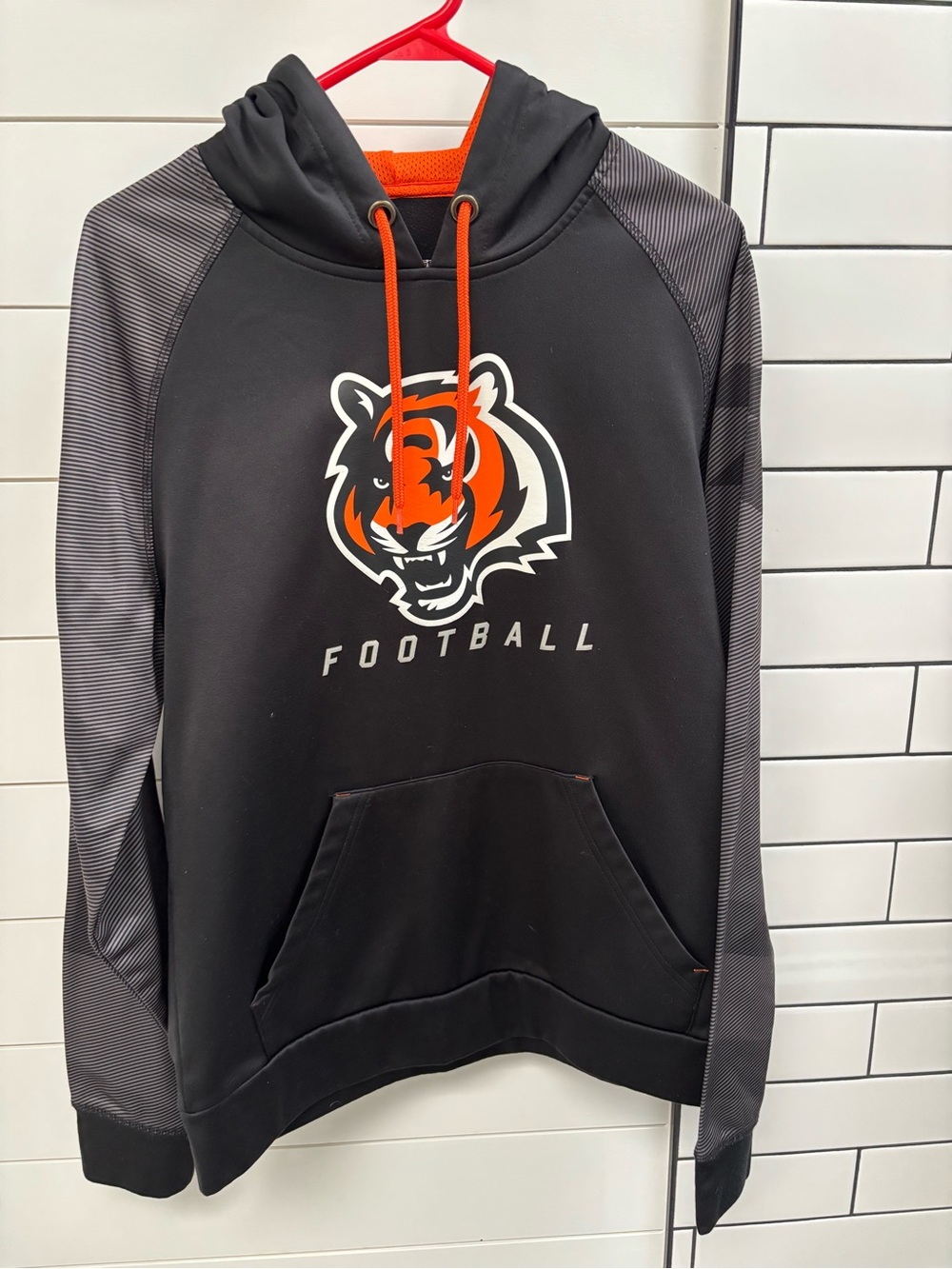 Majestic Black & Orange Crewneck Football Hoodie